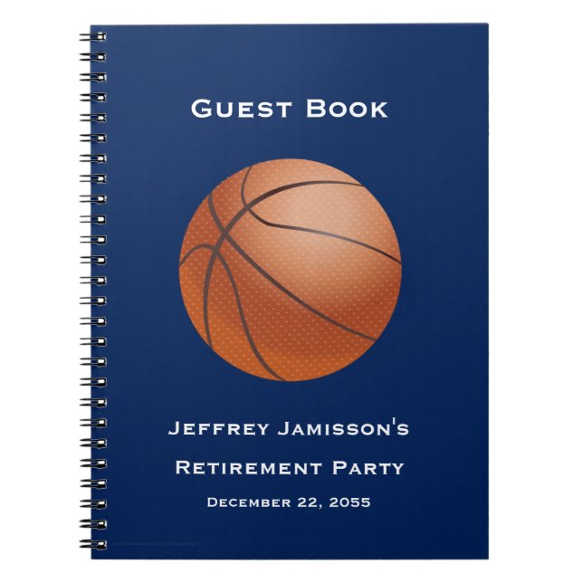Pension Party Guest Bok, basketboll Anteckningsbok Med Spiral (Framsidan)