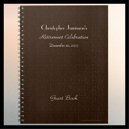 Pension Party Guest Bok, Faux Brown Burlap Anteckningsbok Med Spiral