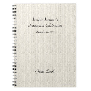 Pension Party Guest Bok, Faux Texturerad Burlap Anteckningsbok Med Spiral