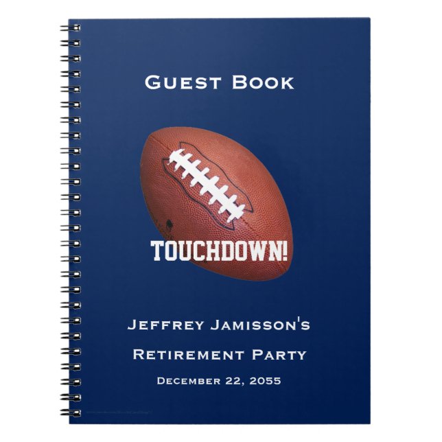 Pension Party Guest Bok, fotboll, slutpunkt Anteckningsbok Med Spiral (Framsidan)