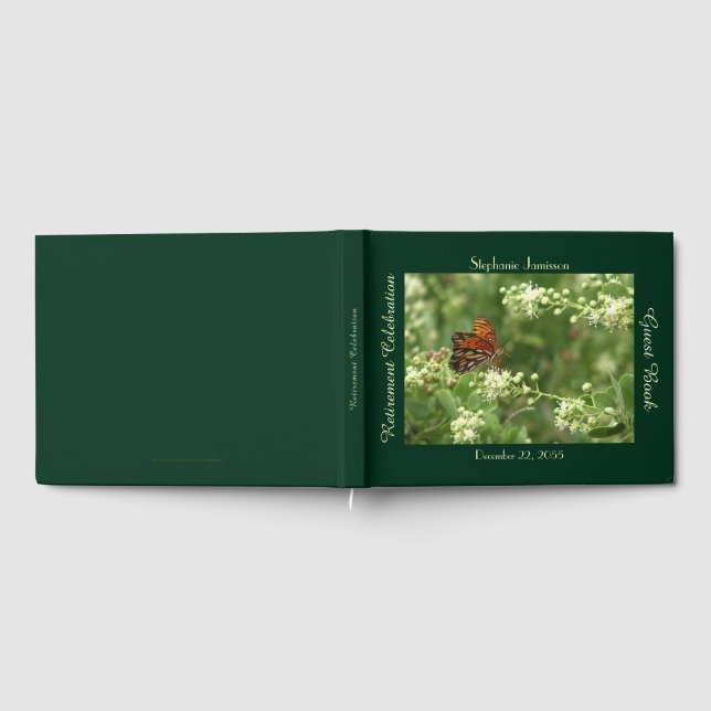 Pension Party Guest Bok, Orange Butterfly Gästböcker (Full)