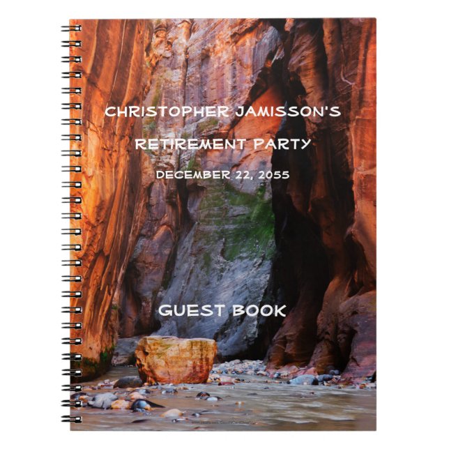 Pension Party Guest Bok, Zion Narrows Utah Anteckningsbok Med Spiral (Framsidan)