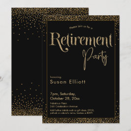 Pension Party Guld Glitter vid Svarta havet Inbjudningar