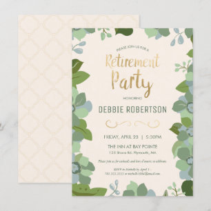 Pension Party Inbjudan, Elegant Blommigt Garden Inbjudningar