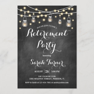 Pension Party - Kalkboard Inbjudningar