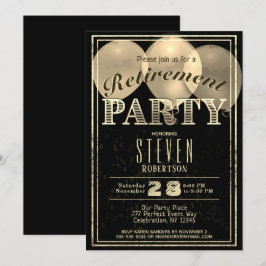 Pension Party | Modern Guld Festive Inbjudningar
