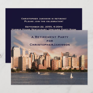 Pension Party, NYC Manhattan Skyline, Namn Inbjudningar