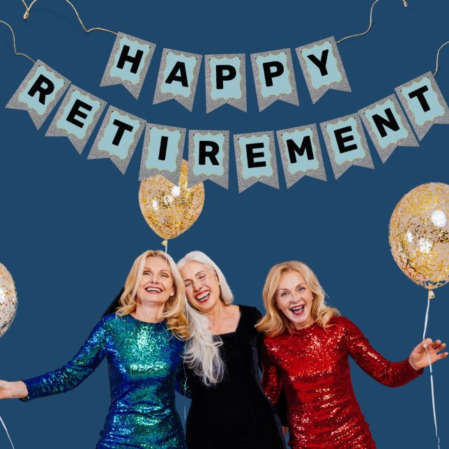 Pension Party, nyligen pensionerad, klassisk Vinta Vimplar (Skapare uppladdad)