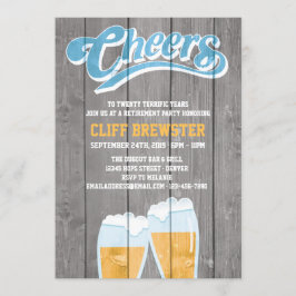 Pension Party och Öl med trä Inbjudningar