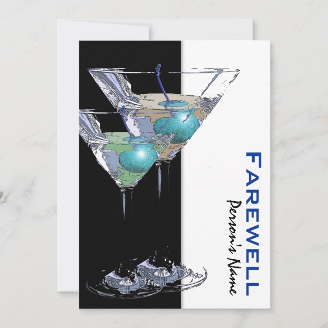 Pension party pensionerar farväl CUSTOMIZE Inbjudningar (Framsida)