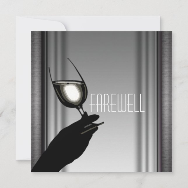 Pension party pensionerar farväl CUSTOMIZE Inbjudningar (Framsida)