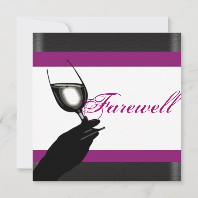 Pension party pensionerar farväl CUSTOMIZE Inbjudningar (Framsida)