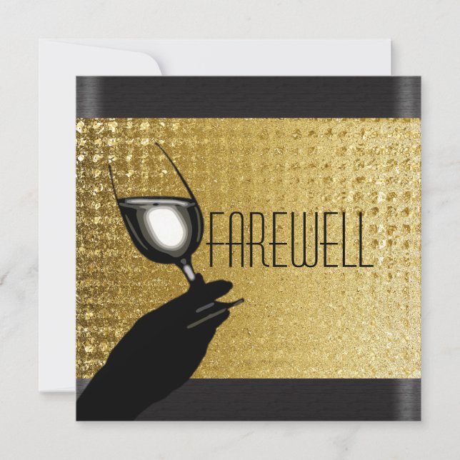 Pension party pensionerar farväl CUSTOMIZE Inbjudningar (Framsida)