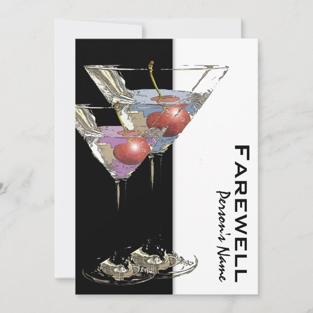 Pension party pensionerar farväl CUSTOMIZE Inbjudningar (Framsida)