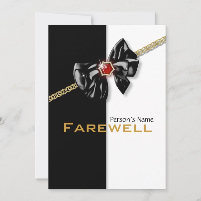 Pension party pensionerar farväl CUSTOMIZE Inbjudningar (Framsida)