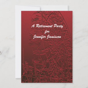 Pension Party Red Ferris Wheel Personalize Namn Inbjudningar