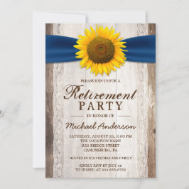 Pension Party Rustic Barn Wood Solros Ribbon Inbjudningar