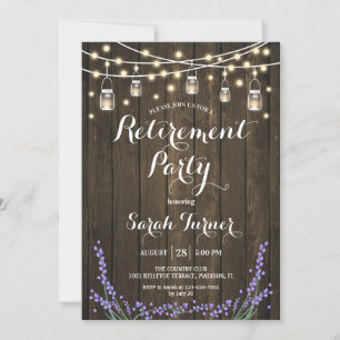 Pension Party - Rustic Wood, Lavender, Ljus Inbjudningar
