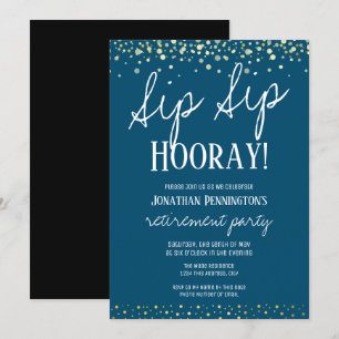 Pension Party Sip Sip Hooray Inbjudningar