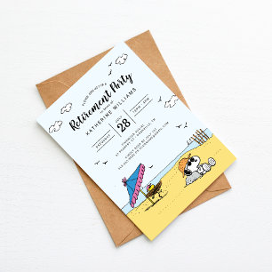 Pension Party   Snoopy & Woodstock på stranden Inbjudningar