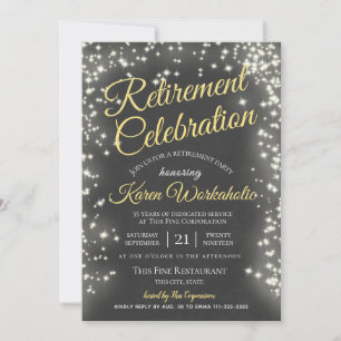 Pension Party Starry Chalkboard Himmel Inbjudningar
