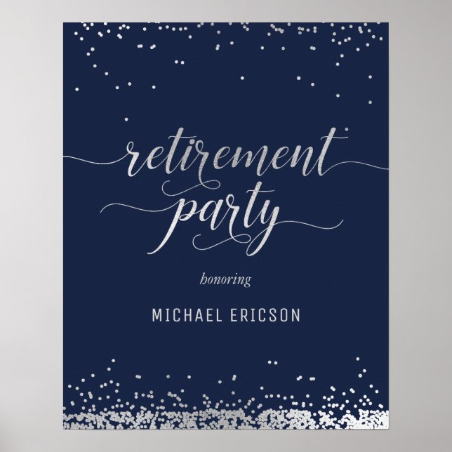 Pension Party-värdet Poster Elegant Silver, flotta (Framsidan)