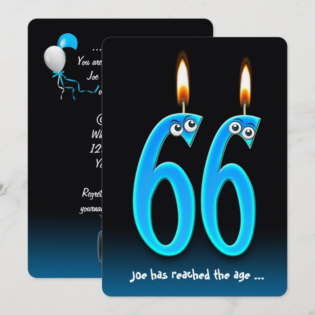 Pension Party vid 66 Inbjudan (Fram/baksida)