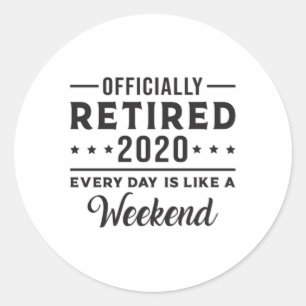 Pension, pensionerad 2020, Retire Funny Gift Idea Runt Klistermärke