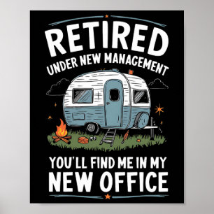 Pension Pensionerad Rolig Camper Camp Camping Poster