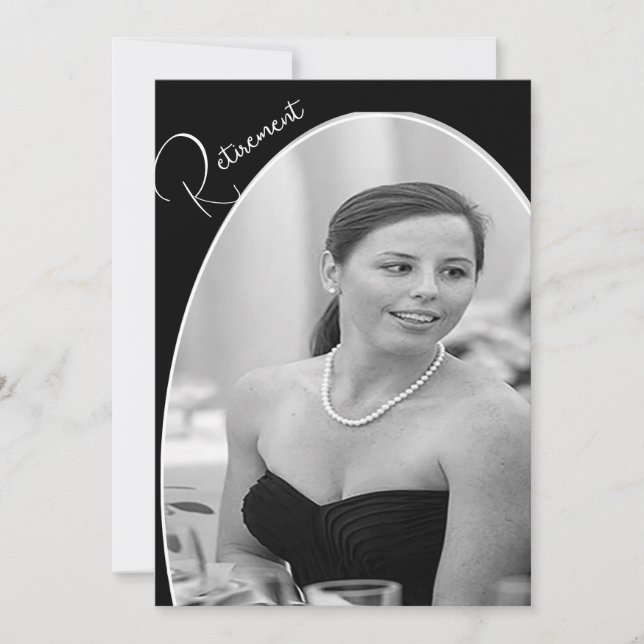 Pension Photo Black and White Elegant Chic Inbjudningar (Framsida)