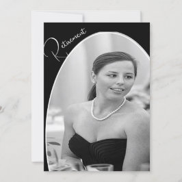 Pension Photo Black and White Elegant Chic Inbjudningar