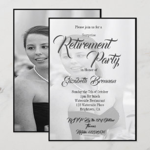 Pension Photo Elegant Black and White Snyggt Inbjudningar