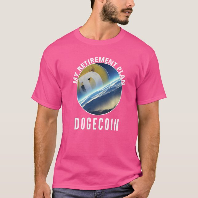Pension-plan Dogecoin-doge till Roligten Måne T Shirt (Framsida)