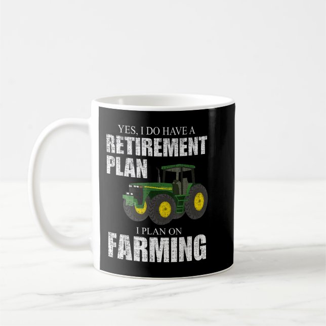 Pension Plan Farming Funny Farmer Distress Fa Kaffemugg (Vänster)