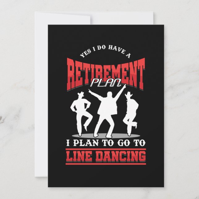 Pension Plan Line Dancing Cowboy Land Music Inbjudningar (Framsida)