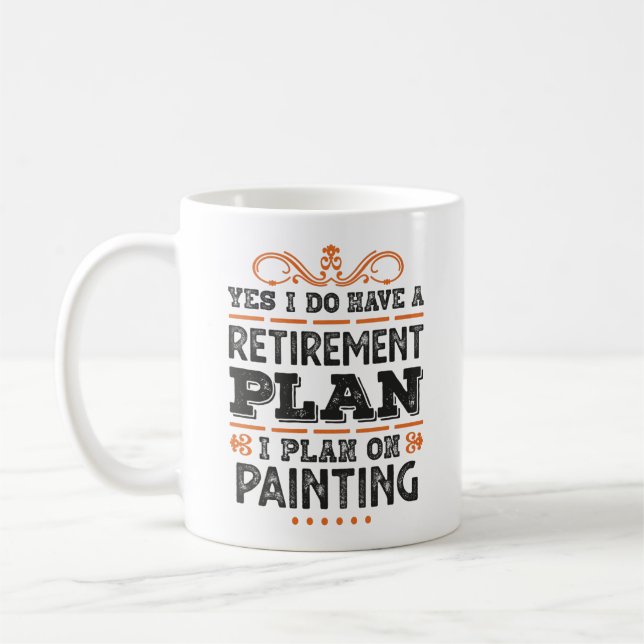 Pension plan Painting Gift Funny Kaffemugg (Vänster)