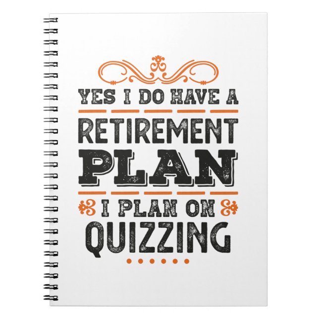 Pension Plan Quizzing Gift Funny Anteckningsbok (Framsidan)