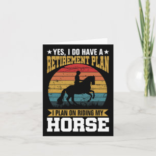 Pension Plan Riding Horses Horse Lover Funny Gi Kort