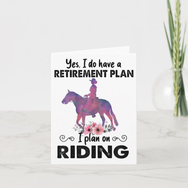 Pension Plan Riding Horses Horse Lover Funny Ho Kort (Framsida)
