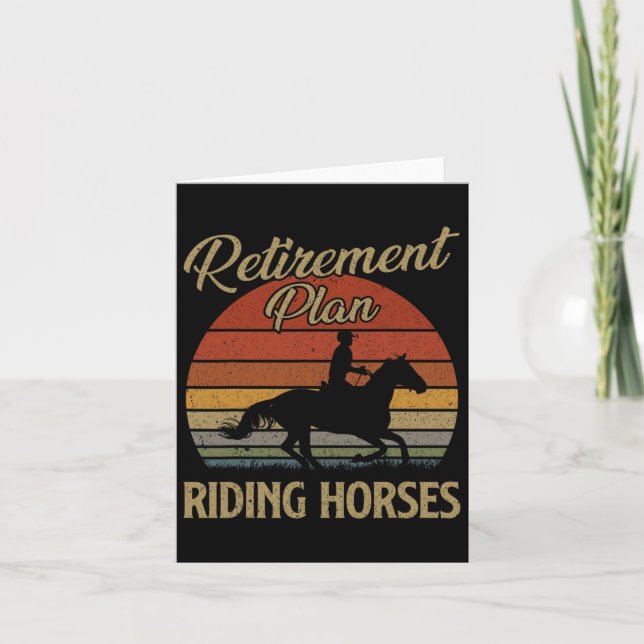 Pension Plan Riding Horses Horse Lover Gift Vin Kort (Framsida)