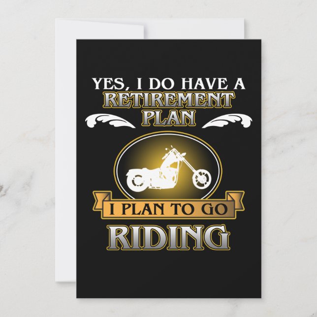 Pension Plan Riding Motorcycle Biker Bike Älskare Inbjudningar (Framsida)