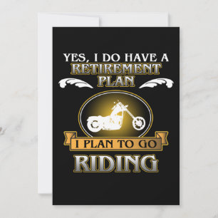 Pension Plan Riding Motorcycle Biker Bike Älskare Inbjudningar