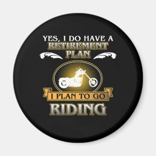 Pension Plan Riding Motorcycle Biker Bike Älskare Magnet