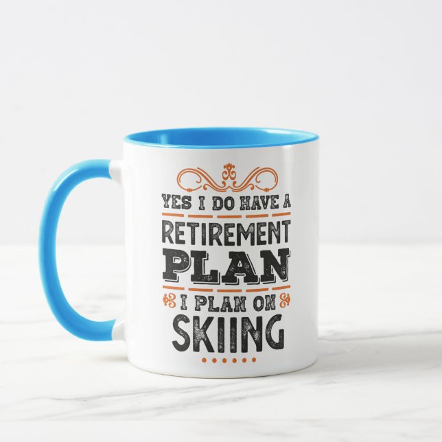 Pension Plan Skiing Gift Funny Mugg (Vänster)