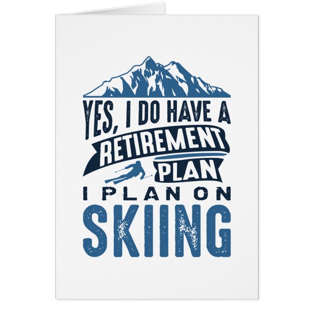 Pension Plan Skiing Hälsningskort (Framsidan)