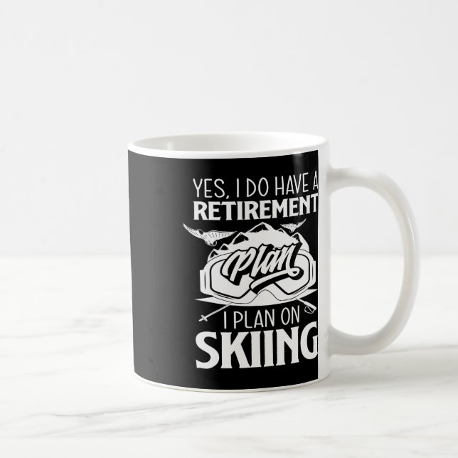 Pension plan Skiing Retiree Ski Pensioner Skier Kaffemugg (Höger)