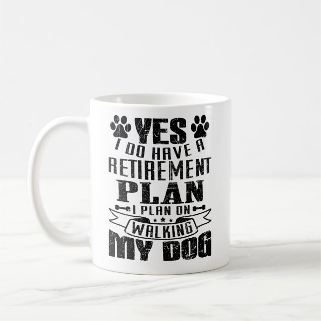 Pension plan som går min Hund Kaffemugg (Vänster)