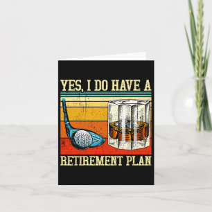 Pension-planen Golf Bourbon Retrött Funny Retiree Kort