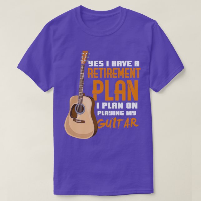 Pension-planen Guitar Player Ord T Shirt (Design framsida)