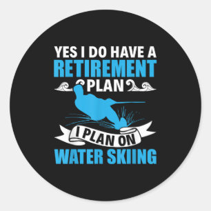 Pension-planen Vatten Skier Vatten Ski Waterskiing Runt Klistermärke